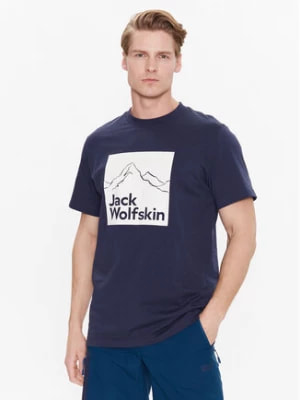 Zdjęcie produktu Jack Wolfskin T-Shirt Brand 1809021 Granatowy Regular Fit