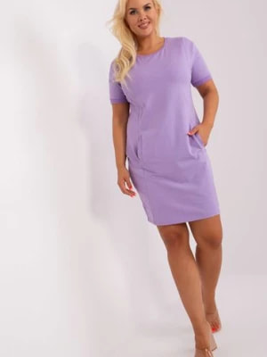 Zdjęcie produktu Jasnofioletowa bawełniana sukienka plus size RELEVANCE