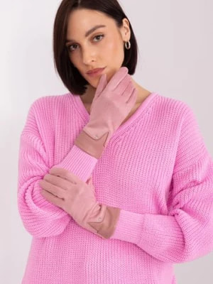Zdjęcie produktu Jasnoróżowe eleganckie rękawiczki damskie Wool Fashion Italia