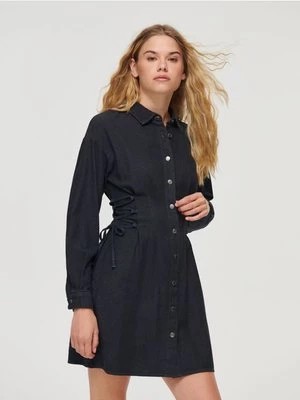 Zdjęcie produktu Jeansowa sukienka gorsetowa czarna House