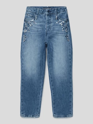 Zdjęcie produktu Jeansy o kroju mum fit z cekinowym obszyciem model ‘MINIME’ Guess