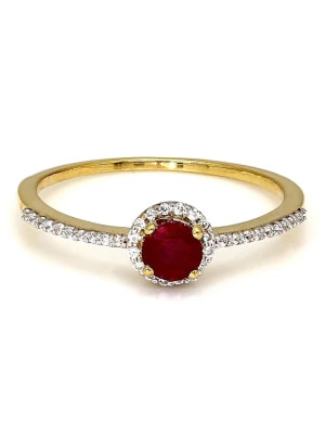 Zdjęcie produktu Vittoria Jewels Złoty pierścionek z diamentami i rubinem rozmiar: 51