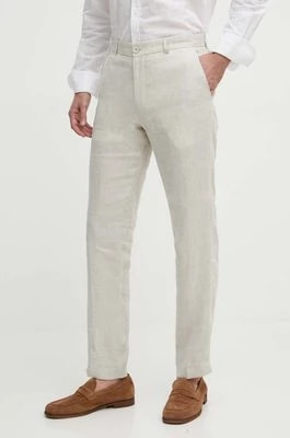 Zdjęcie produktu Joop! spodnie lniane Hank kolor beżowy w fasonie chinos 30042198 10017599