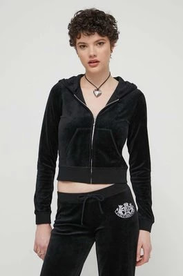 Zdjęcie produktu Juicy Couture bluza damska kolor czarny z kapturem z aplikacją