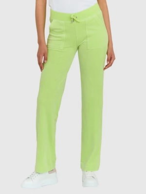 Zdjęcie produktu JUICY COUTURE Klasyczne welurowe spodnie dresowe del ray w jasnozielonym kolorze