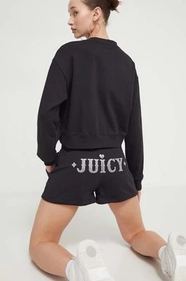 Zdjęcie produktu Juicy Couture szorty damskie kolor czarny z aplikacją high waist