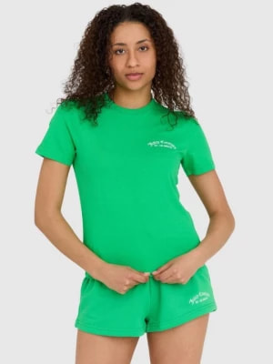 Zdjęcie produktu JUICY COUTURE Zielony t-shirt damski haylee recycled z haftowanym logo