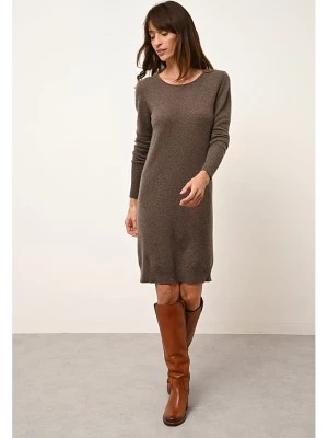 Zdjęcie produktu Just Cashmere Kaszmirowa sukienka "Susan" w kolorze brązowym rozmiar: M