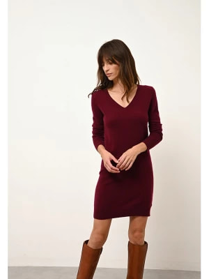 Zdjęcie produktu Just Cashmere Kaszmirowa sukienka "Tracy" w kolorze bordowym rozmiar: XXL