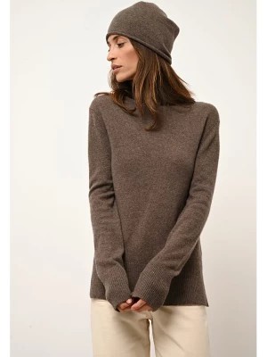 Zdjęcie produktu Just Cashmere Kaszmirowy sweter "Lexie" w kolorze brązowym rozmiar: L