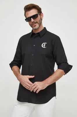 Zdjęcie produktu Just Cavalli koszula bawełniana męska kolor czarny regular z kołnierzykiem klasycznym 76OAL2S1 CN500