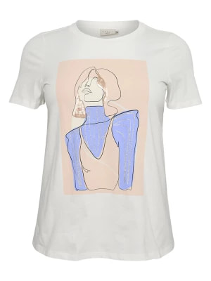 Zdjęcie produktu KAFFE curve Koszulka "Mola" w kolorze białym ze wzorem rozmiar: 44