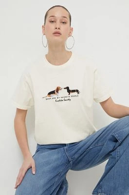Zdjęcie produktu Kaotiko t-shirt bawełniany kolor beżowy z aplikacją