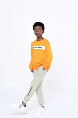 Zdjęcie produktu Karl Lagerfeld bluza dziecięca kolor pomarańczowy z nadrukiem