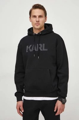 Zdjęcie produktu Karl Lagerfeld bluza męska kolor czarny z kapturem z nadrukiem