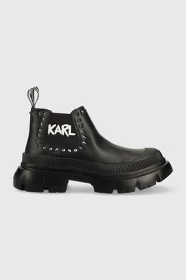 Zdjęcie produktu Karl Lagerfeld botki TREKKA MAX damskie kolor czarny na platformie KL43531