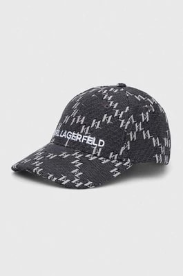 Zdjęcie produktu Karl Lagerfeld czapka z daszkiem kolor czarny wzorzysta