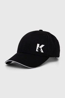 Zdjęcie produktu Karl Lagerfeld czapka z daszkiem kolor czarny z nadrukiem