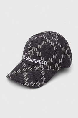 Zdjęcie produktu Karl Lagerfeld czapka z daszkiem kolor szary wzorzysta