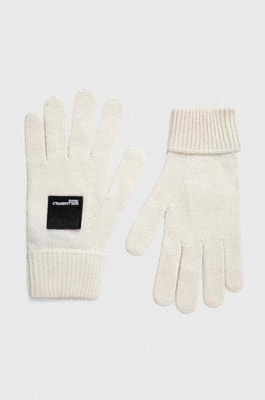 Zdjęcie produktu Karl Lagerfeld Jeans rękawiczki z domieszką kaszmiru kolor biały
