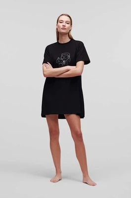 Zdjęcie produktu Karl Lagerfeld koszula nocna bawełniana kolor czarny bawełniana