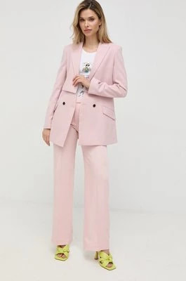 Zdjęcie produktu Karl Lagerfeld marynarka kolor różowy dwurzędowa gładka