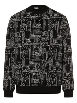 Zdjęcie produktu KARL LAGERFELD Męska bluza nierozpinana Mężczyźni Bawełna czarny wzorzysty,