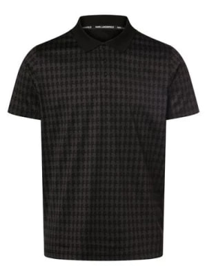 Zdjęcie produktu KARL LAGERFELD Męska koszulka polo Mężczyźni Bawełna czarny wzorzysty,