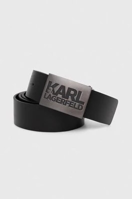Zdjęcie produktu Karl Lagerfeld pasek skórzany męski kolor czarny