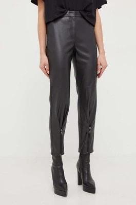 Zdjęcie produktu Karl Lagerfeld spodnie damskie kolor czarny proste high waist
