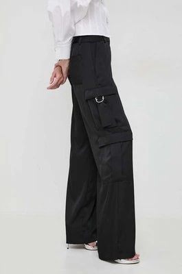 Zdjęcie produktu Karl Lagerfeld spodnie damskie kolor czarny proste high waist
