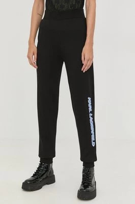 Zdjęcie produktu Karl Lagerfeld spodnie dresowe bawełniane 225W1050 damskie kolor czarny