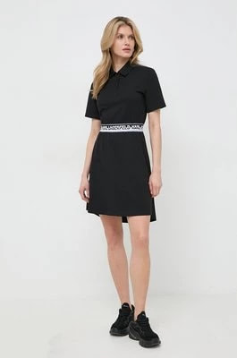 Zdjęcie produktu Karl Lagerfeld sukienka bawełniana kolor czarny mini rozkloszowana