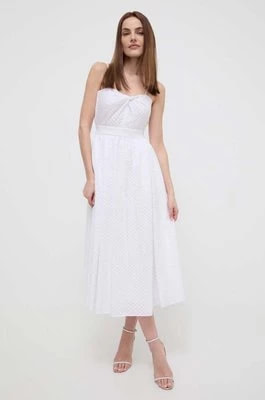 Zdjęcie produktu Karl Lagerfeld sukienka kolor biały midi rozkloszowana