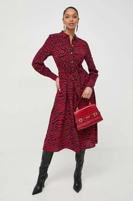 Zdjęcie produktu Karl Lagerfeld sukienka kolor czerwony midi rozkloszowana