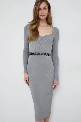 Zdjęcie produktu Karl Lagerfeld sukienka kolor szary mini dopasowana