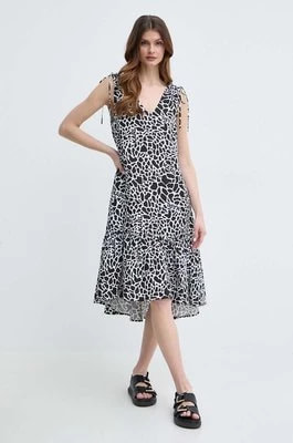 Zdjęcie produktu Karl Lagerfeld sukienka lniana midi rozkloszowana