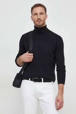 Zdjęcie produktu Karl Lagerfeld sweter wełniany męski kolor czarny lekki z golferm