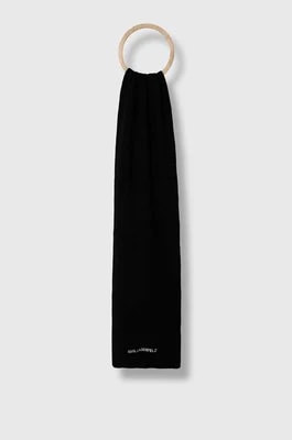Zdjęcie produktu Karl Lagerfeld szalik z domieszką wełny kolor czarny melanżowy