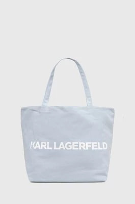 Zdjęcie produktu Karl Lagerfeld torebka bawełniana kolor niebieski