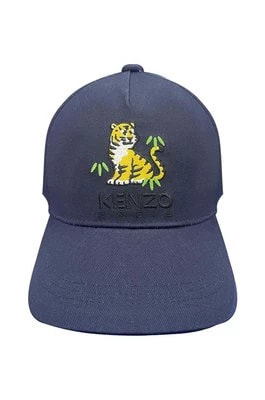 Zdjęcie produktu Kenzo Kids czapka z daszkiem bawełniana dziecięca kolor granatowy z aplikacją