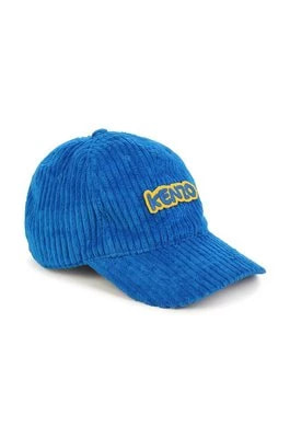 Zdjęcie produktu Kenzo Kids czapka z daszkiem bawełniana dziecięca kolor niebieski z aplikacją