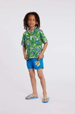 Zdjęcie produktu Kenzo Kids koszula bawełniana dziecięca kolor turkusowy
