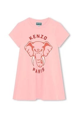 Zdjęcie produktu Kenzo Kids sukienka bawełniana dziecięca kolor różowy mini rozkloszowana