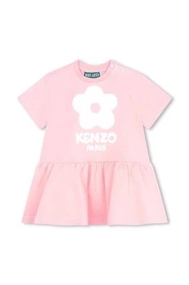 Zdjęcie produktu Kenzo Kids sukienka bawełniana dziecięca kolor różowy mini rozkloszowana