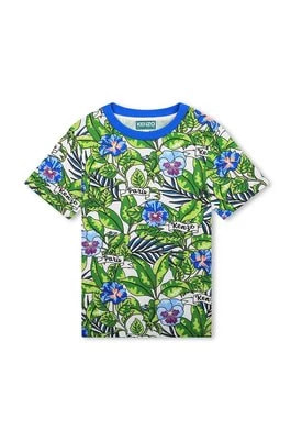 Zdjęcie produktu Kenzo Kids t-shirt bawełniany dziecięcy kolor turkusowy wzorzysty
