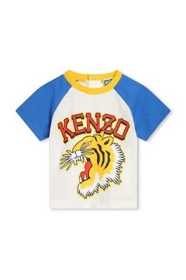 Zdjęcie produktu Kenzo Kids t-shirt bawełniany niemowlęcy kolor biały z nadrukiem