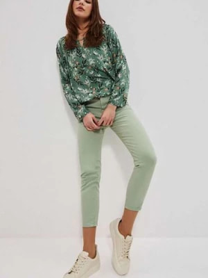 Zdjęcie produktu Klasyczne spodnie damskie zielone Moodo