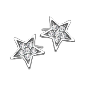 Zdjęcie produktu Kolczyki srebrne z cyrkoniami - gwiazdy - Night Sky Night Sky - Biżuteria YES