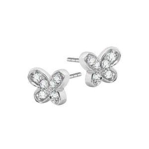 Zdjęcie produktu Kolczyki srebrne z cyrkoniami - motyle - Mini Mini - Biżuteria YES
